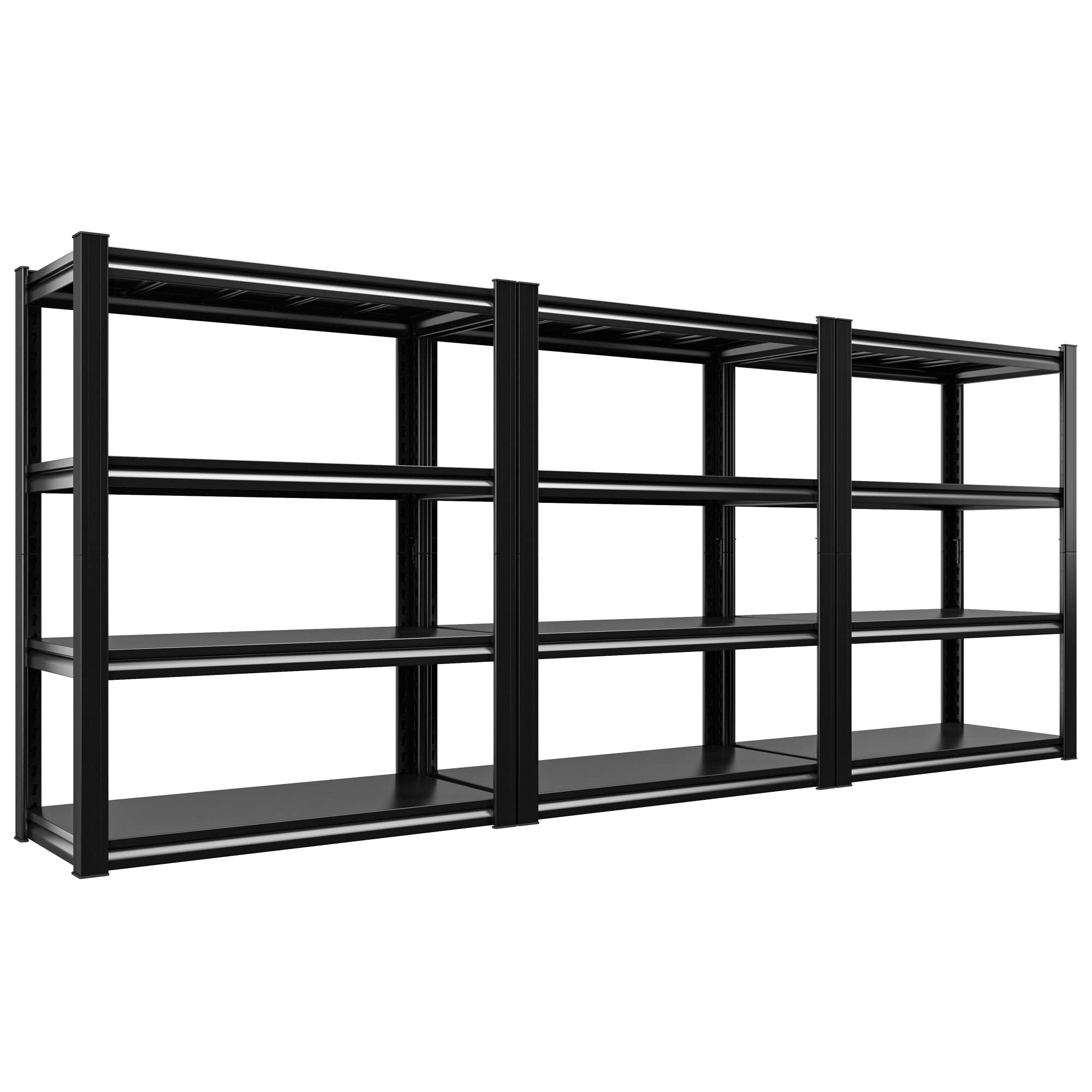 Raybee 40" Wide Heavy Duty Storage Shelves, Adjustable 4 Tier Metal Shelves for Warehouse & Pantry, Black, 40" W x19 D x57 H  
Raybee Heavy Duty Garage Storage Solutions, 3Pack Adjustable 4 Tier Metal Shelves, Perfect for Kitchen & Pantry, Black  
Raybee 4