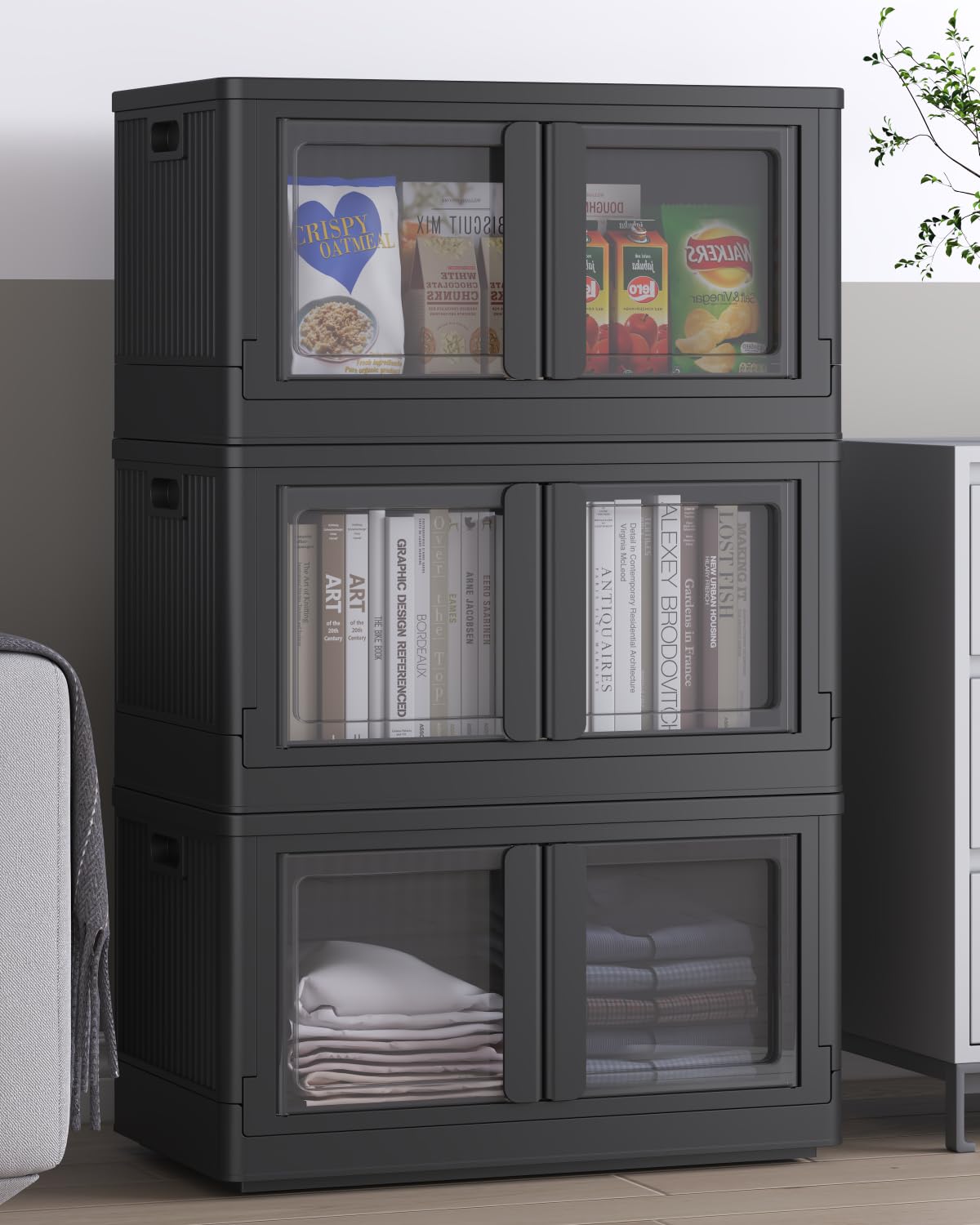 FLEXIMOUNTS 228 qt Stackable Storage Bins With Lids Home Organization Black
FLEXIMOUNTS Collapsible Plastic Storage Bins For Closet Black
FLEXIMOUNTS Stackable Storage Containers With DoorsHome Organizers Black